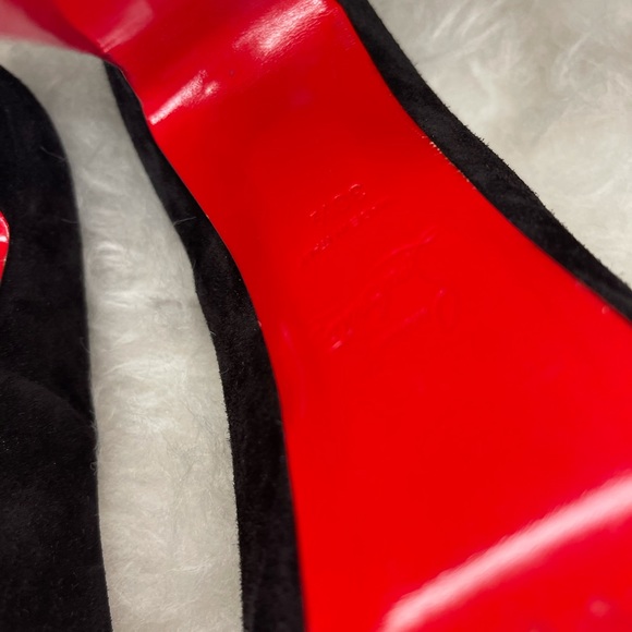 Christian Louboutin Vickybass 120 Black Suede Pumps - Picture 10 of 11